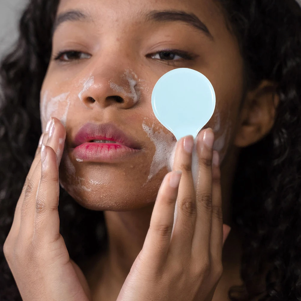 

4pcs Face Cleansing Brush Silicone Scrubber for Blackhead Removal Blue Pink Travel Size Facial Tool Exfoliator Wash