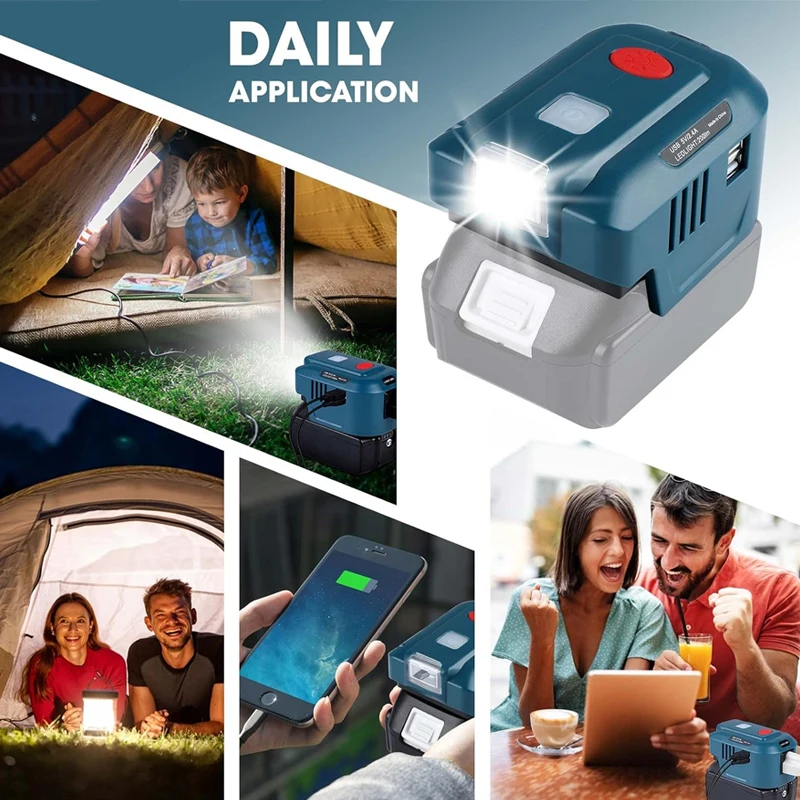 

150W Power Supply Inverter for Makita 18V Li-ion Battery Portable Power Station DC 18V to110V 220V AC with LED Light USB Phone