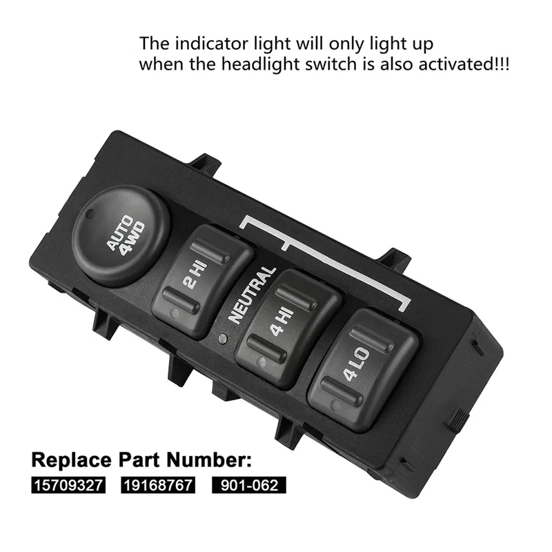 H5-1 조각 15709327 4WD 드라이브 스위치 트랜스퍼 케이스 스위치 리프트 버튼 제어 스위치 부품 19168767 용 액세서리