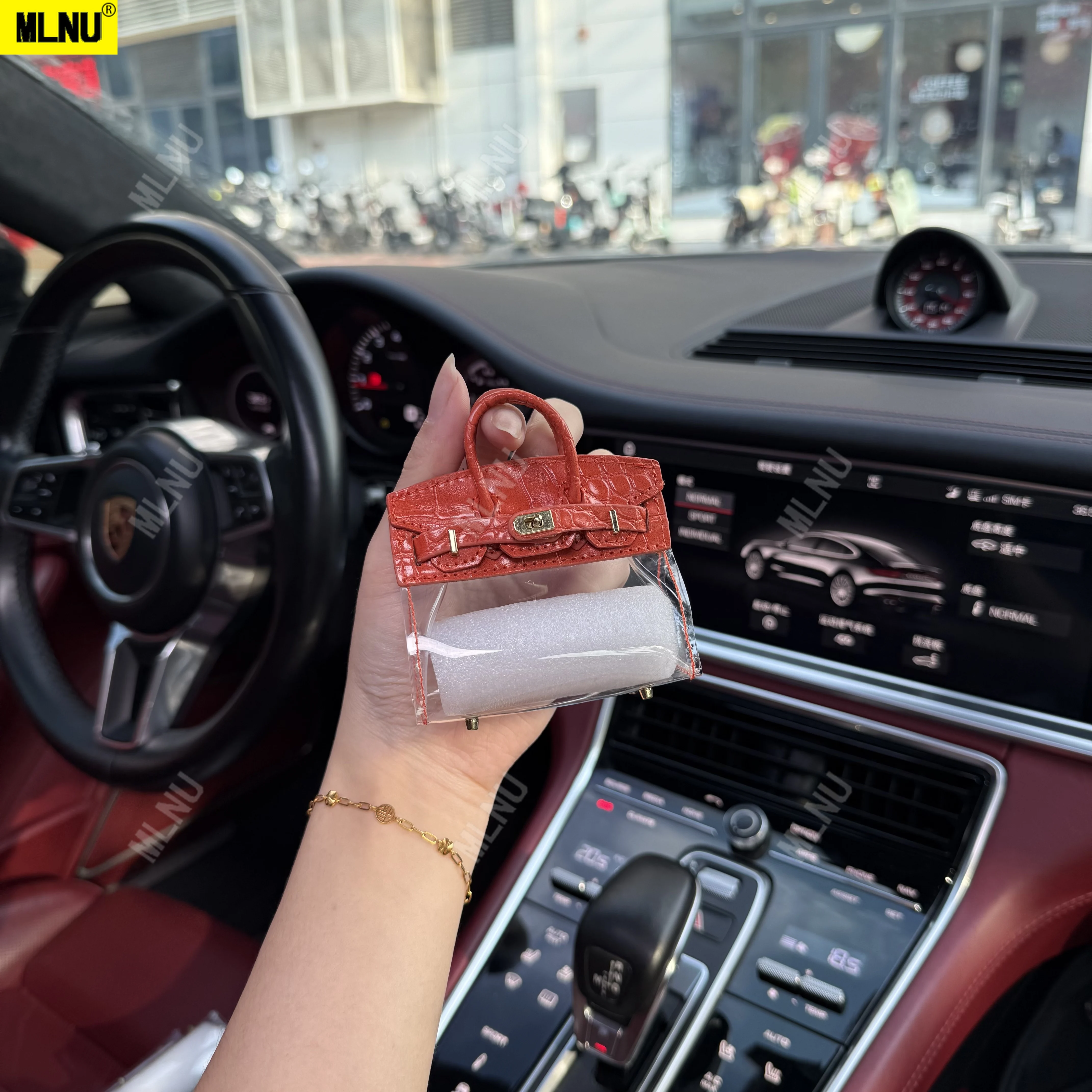 حقيبة تخزين عصرية شفافة لسماعات الأذن مع حبل - حقيبة AirPods، حقيبة صغيرة ساحرة، ملحق للنزهات المحمولة