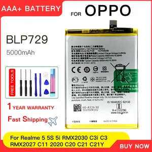 Asli 5000 mAh BLP729 19.35 Wh Baterai Pengganti untuk OPPO Realme 5 5 S 5i RMX2030 C3i C3 RMX2027 C11 2020 C20 C21 C21Y Baterai 8 baterai realme c3 penjualan terbaik - №