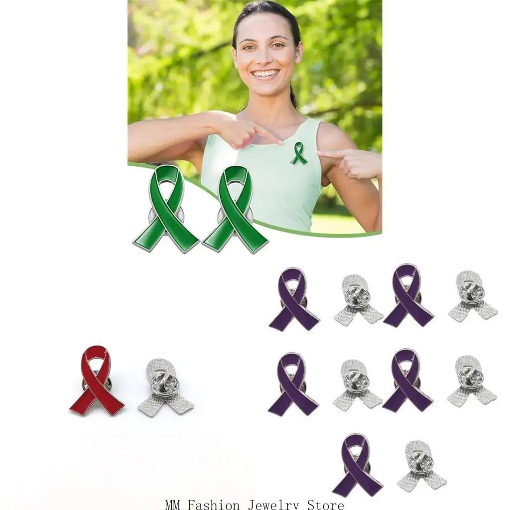 

D0UB Официальный рак молочной железы осведомленность о лацэле Pins Pink Hope Ribbon Brooch для женщин, благотворительных и