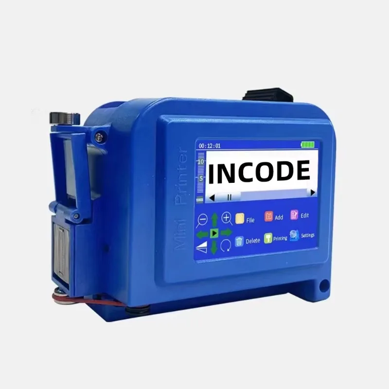 INCODE Mini Thermal 12.7mm Handheld TIJ Inkjet Printer 600dpi Expiry‑Date Coding Machine for Plastic Metal Label