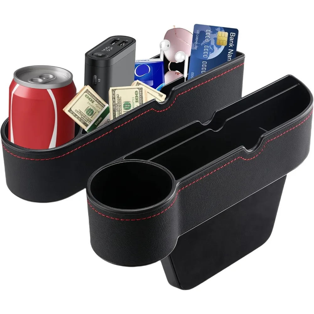 

Стильный органайзер для заполнения автомобильного сиденья из 2 предметов, многофункциональный органайзер для автомобильного сиденья из искусственной кожи с подстаканником, универсальный наполнитель