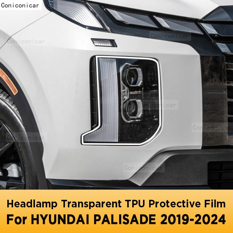 

For HYUNDAI PALISADE 2019-2024 Car Exterior Headlight Anti-scratch Front Lamp Transparent TPU Protective Film Accessories