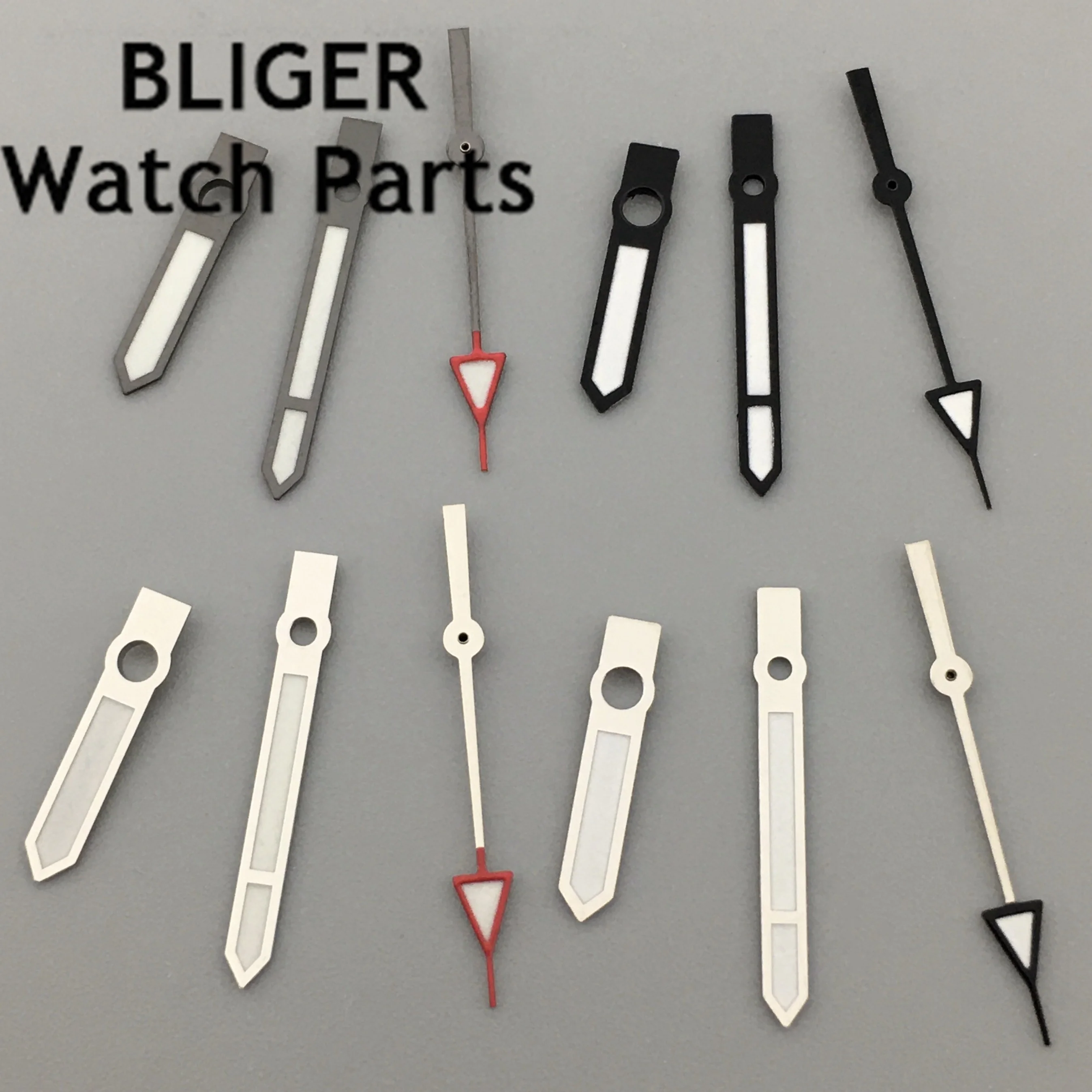 

Часы BLIGER серебристо-черные, зеленые светящиеся стрелки, подходит для NH35 NH36 Mingzhu DG2813 3804 механизм