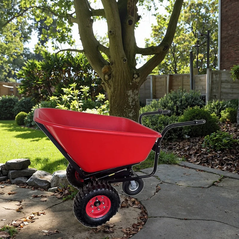 Heavy Duty Electric Agricultural Trolley Cart Three-Wheel Steel Mesh Structure for Household Farming Garden Transport