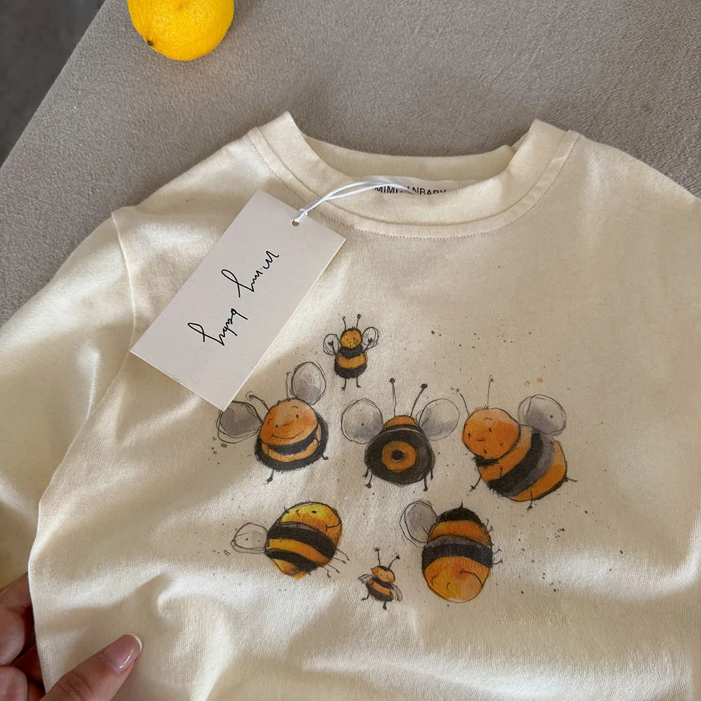 Children's Long Sleeve T-shirt Autumn Tops For Kids Cartoon Cute Children Tees Cotton Toddler Bottom Baby Outfits Clothing