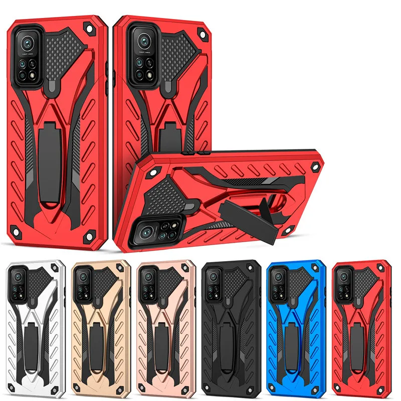 For Xiaomi Mi 10T Mi10T 10 T Case Armor Stand Holder Rugged Silicon Shockproof Bumper Phone Cover for Mi 10T Pro Protective Case