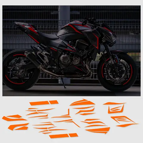 가와사키 Z800 2013-2016 오토바이 페어링 쉘 라인 스티커 데칼 전체 자동차 스티커 반사 장식