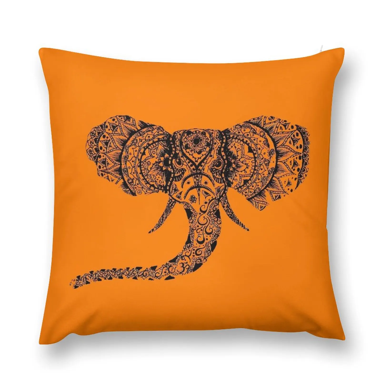 

Orange Elephant Mandala Throw Pillow Christmas Pillowcase Pillowcases pillow