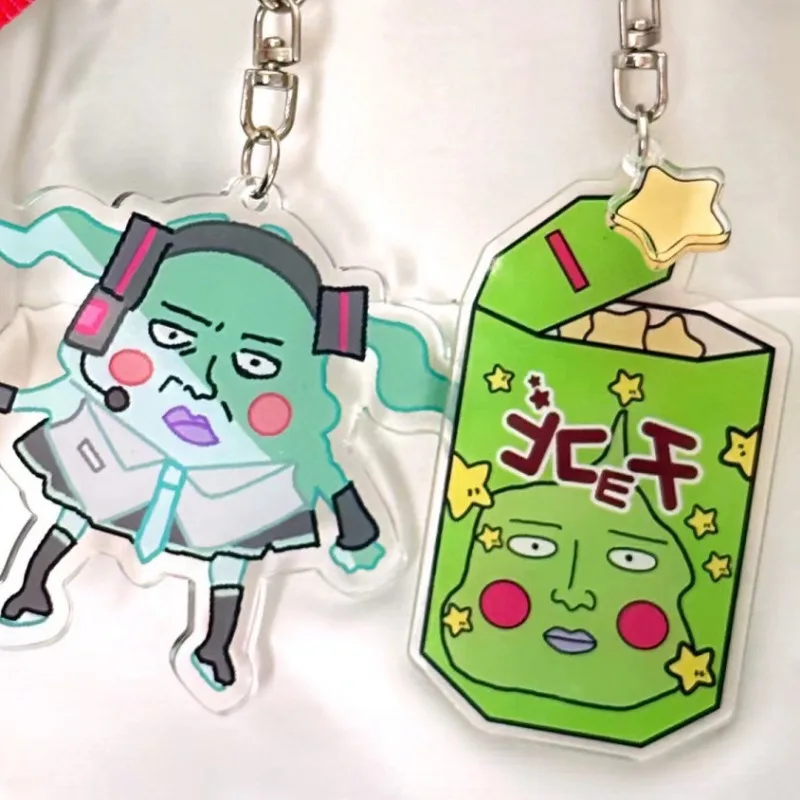 Hatsune Miku Portachiavi in acrilico Anime Divertente Ciondolo per borsa Coppia Portachiavi Zaino per cartoni animati Fascino Portachiavi per auto Decorazione di gioielli
