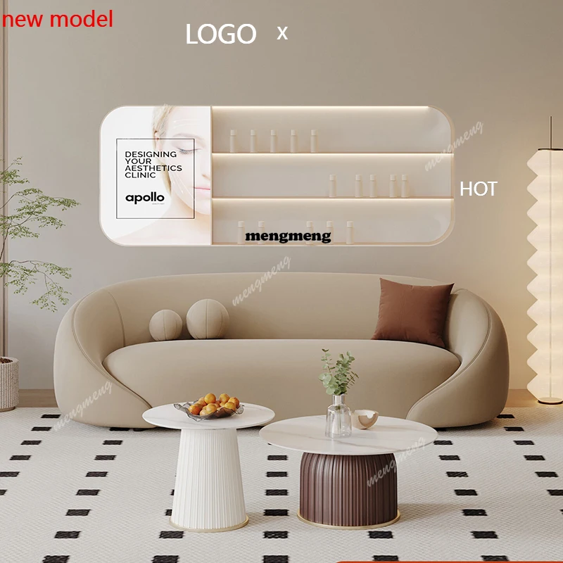

H132 Nordic Cream Style Beauty Salon Sofa Modern Minimalist Rest Area Reception Sofa Homestay High-End Office Furniture