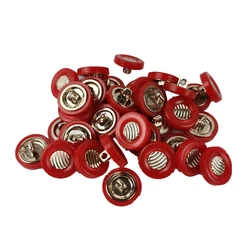 30pcs 11.5mm red Resin Metal Shank Buttons circle round fasteners closures buttons craft tools shirt skirt Handmade Decoration
