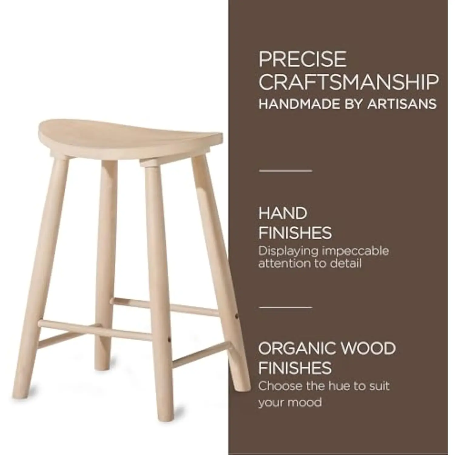 Kitchen Bar Stool, Modern Farmhouse Wood Counter Barstool, Kitchen Island Counterstool, Counter Height Bar Stools for Kitchen,