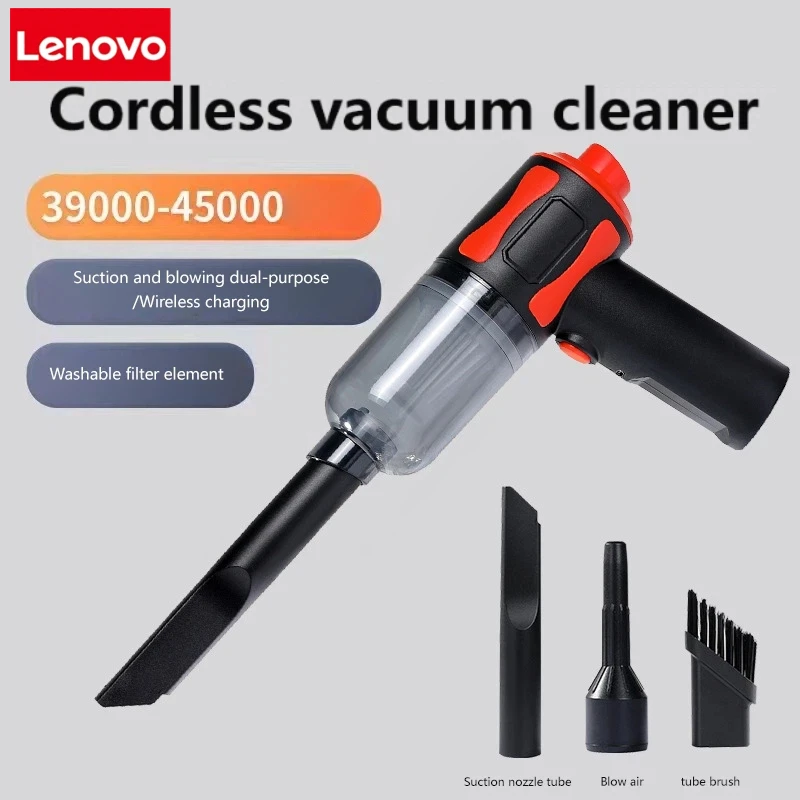 Lenovo Wireless Car Vacuum Cleaner 5 in1 Portable Wet Dry Dual-Use Automobile High Power Handheld Electric Appliance Cleaner New