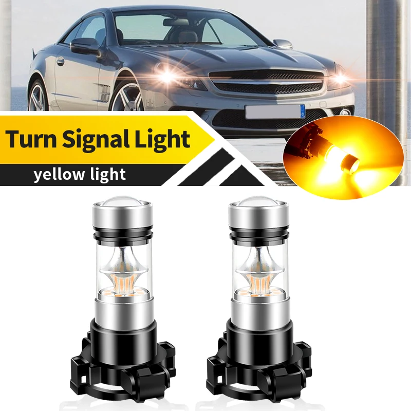 

2PCS PY24W LED Front Indicator Bulbs For Mercedes Benz SL-Class R230 2009-2011 5200s Turn Signal Light Amber White 12190 PY24WSV