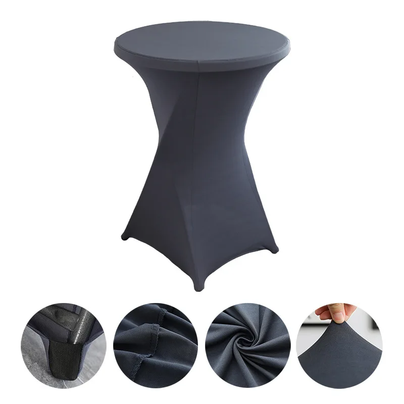 Hoogte Stretch Rond Tafelkleed Cocktail Tafelkleed Spandex Tafelkleed Bar Hotel Party Bruiloft Elastisch Tafelkleed Decor - afbeelding 1