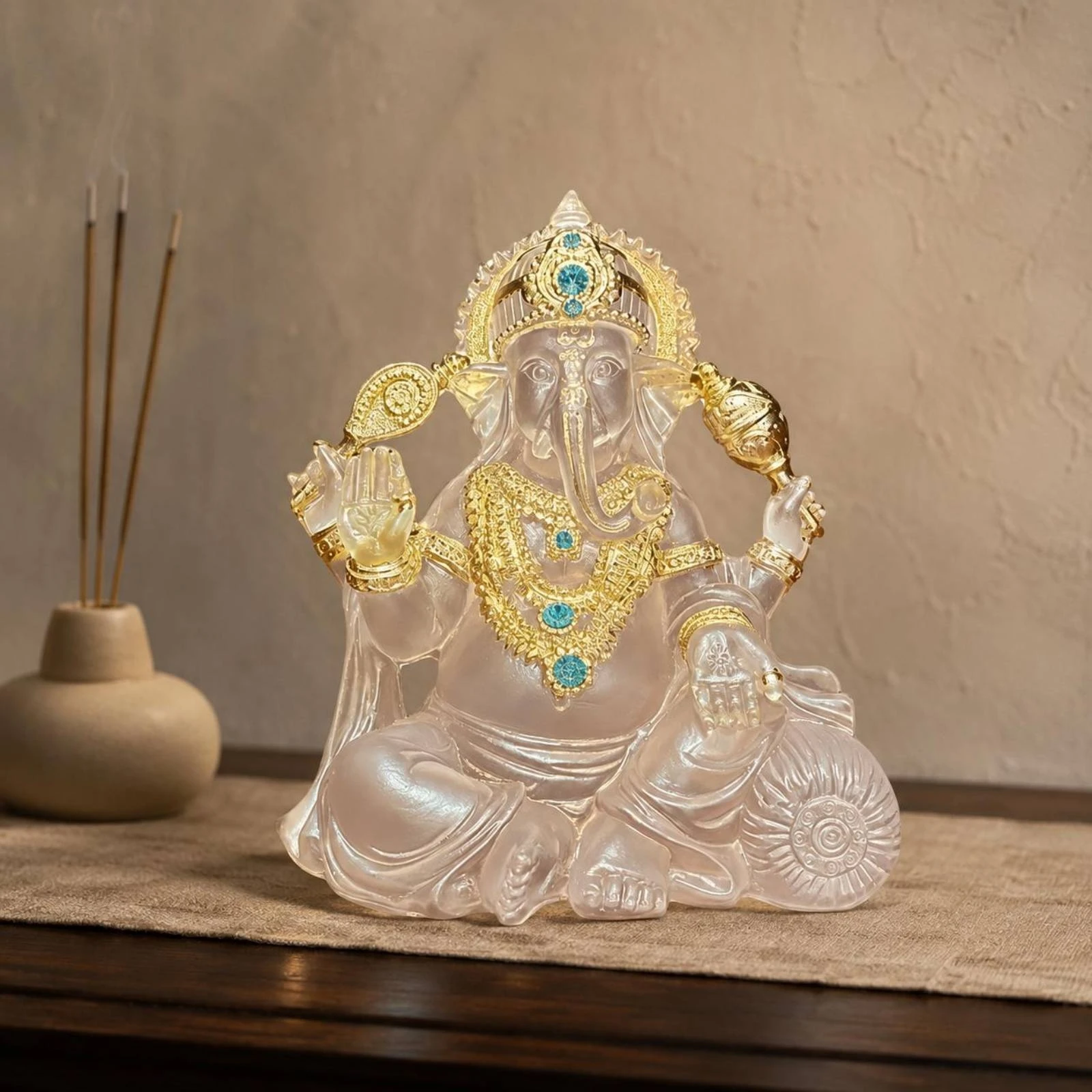 Statue de dieu éléphant thaïlandais en verre cristal, figurine de dieu éléphant, décoration de maison attirant la richesse