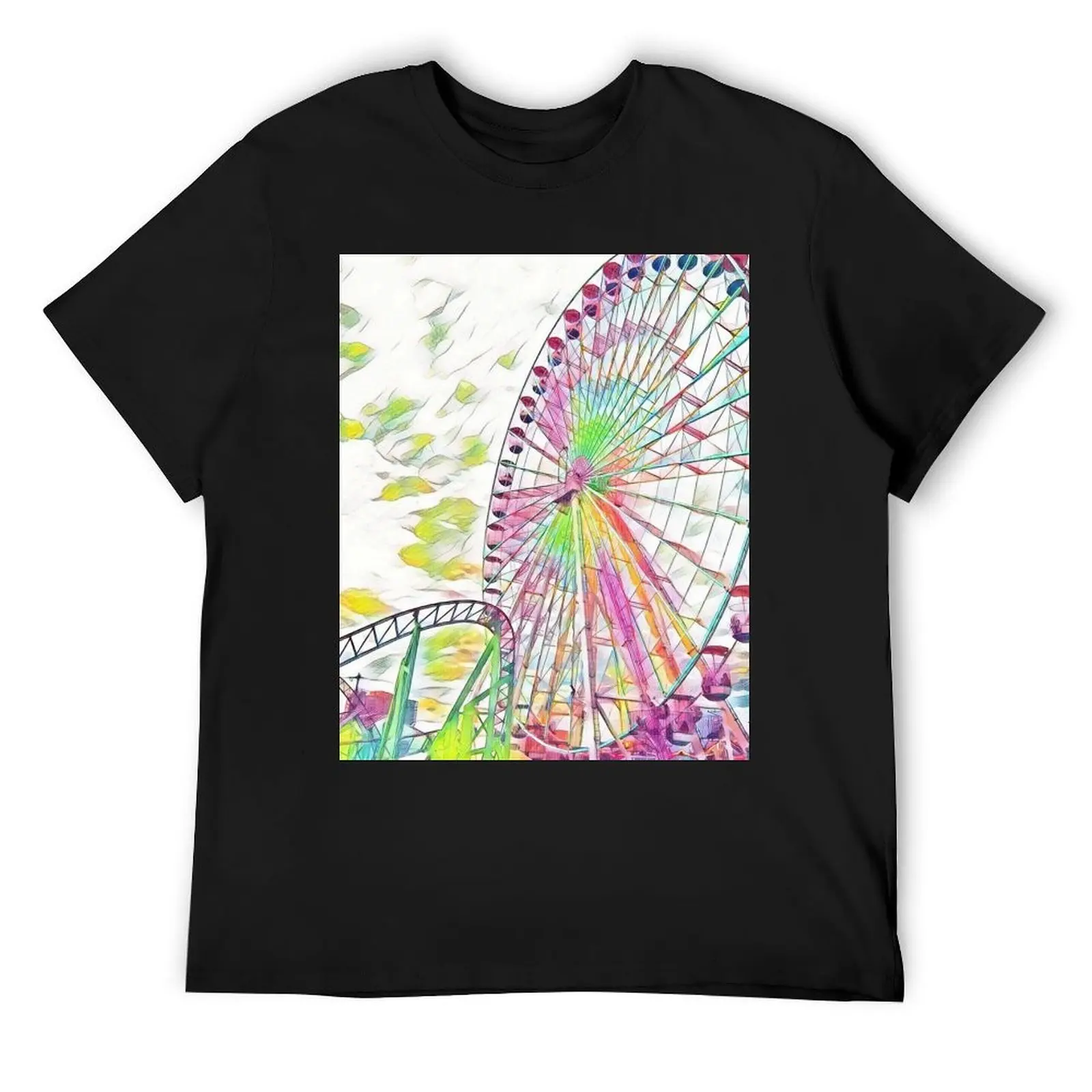 Colorful Ocean City New Jersey Ferris Wheel T-Shirt graphic shirts cute tops Men's clothing