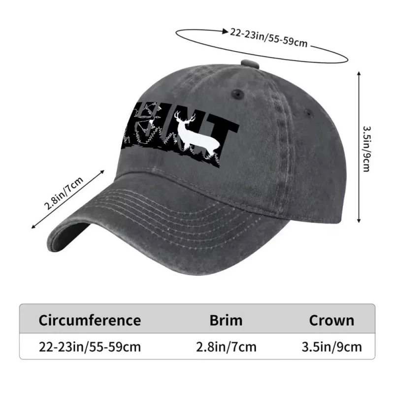 Hunter Archery White Deer Pattern Baseball Cap Spring Summer Lightweight Adjustable Snapback Unisex Casual Hat