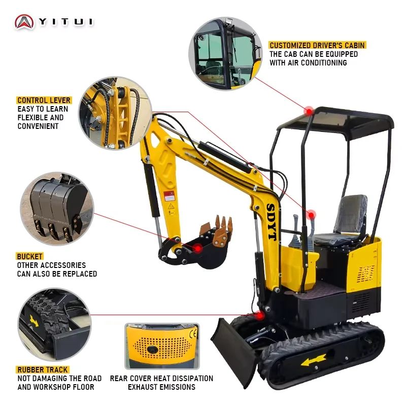 تسليم سريع حفار المسار الصغير جرار زراعي مصنع Ce Epa Euro 5 Kubota محرك جرار صغير بأسعار معقولة مخصصة