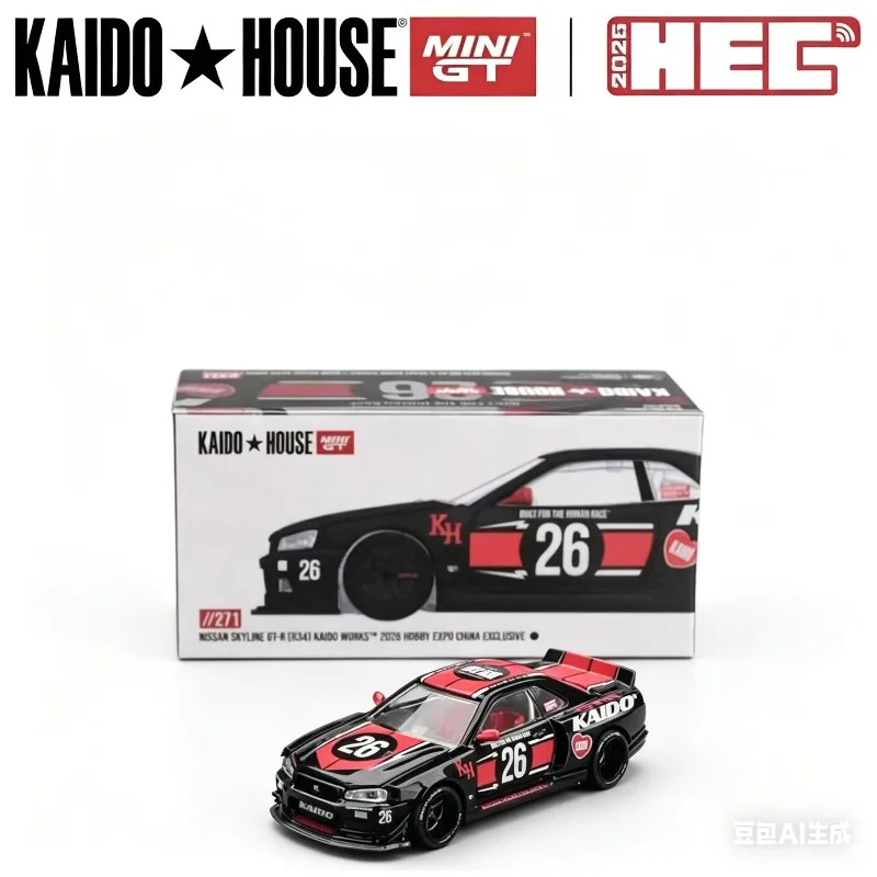 

Beijing Model Exhibition HEC Limited Edition KAIDO HOUSE 1/64 Alloy Nissan SKYLINE GT-R R34 Car Model Collection Decoration Item
