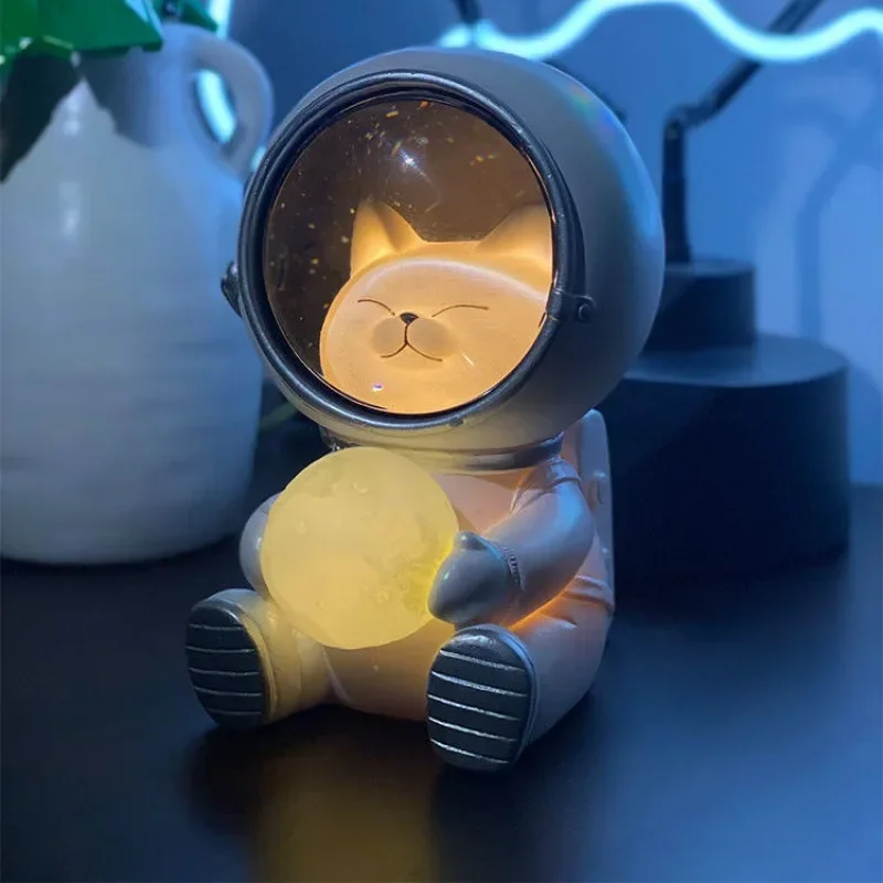 Cute Animals Bear Spaceman Decoration Table Lamp Astronaut Led Night Lights for Kids Boys