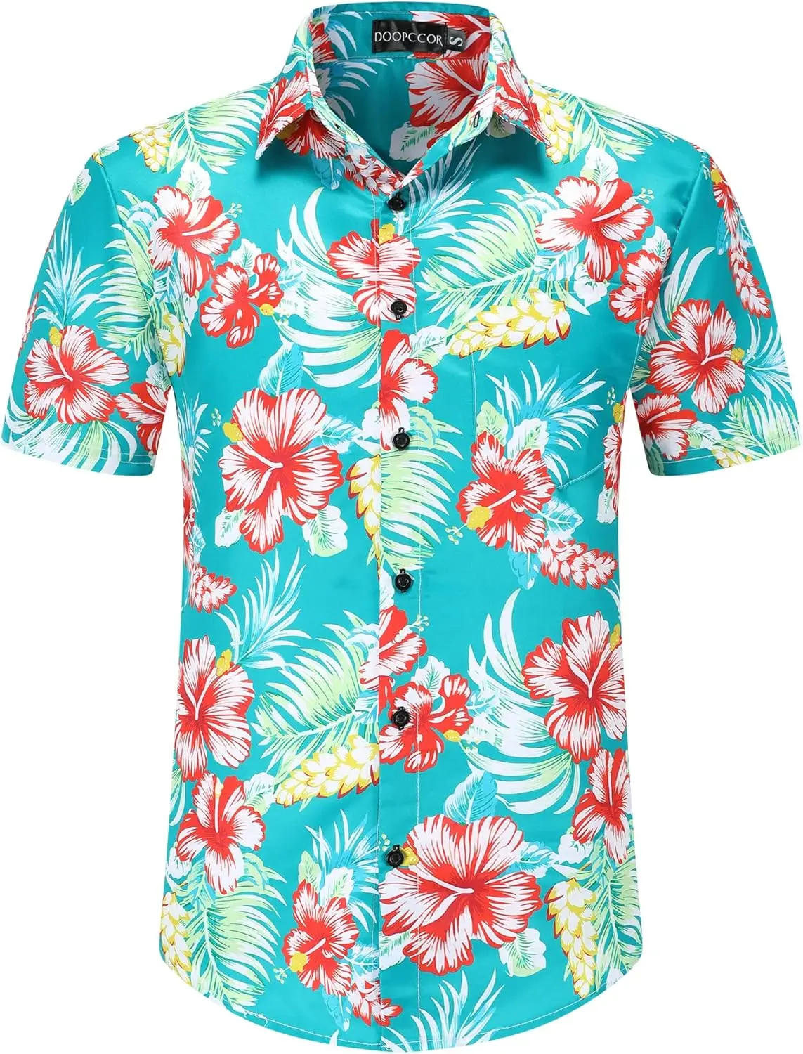 

Pineapple Green, Hawaiian Men'S Shirt, Unisex Summer Beach Casual Vacation Short Sleeved Button Up Half Sleeve Five Quarter Slee