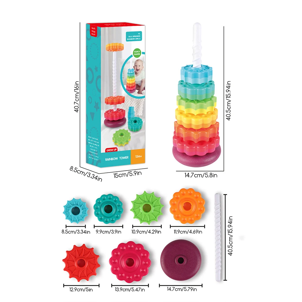 Zabawka Montessori dla maluchów w kształcie tęczy, edukacyjna zabawka sensoryczna, prezent świąteczny dla dzieci na Boże Narodzenie