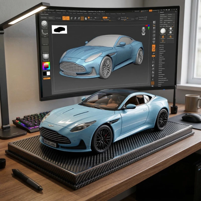 

Модель спортивного автомобиля Aston DB12 из сплава, масштаб 1/32, игрушка для мальчиков, настольное украшение, декоративный небольшой подарок