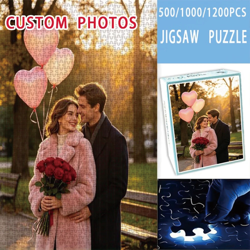 35/300/500/1000pcs Personalized Custom Photo Puzzle Family Photos Jigsaw Gifts Family Educational Toys