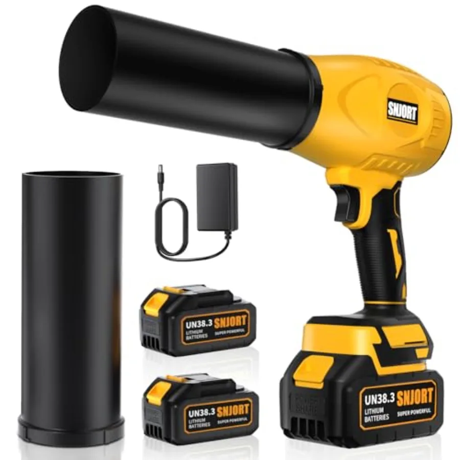 

Leaf Blower Cordless with Battery and Charger 980 000 RPM Extended Nozzle Lightweight Handheld Blower for Patio Cleaning Leaves