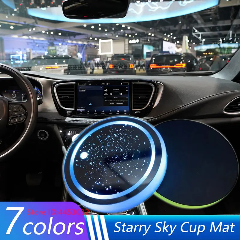 1 PCS Led Car Cup Holder Light For Chrysler PT Cruiser 300 200 Aspen 7 Colors Mat Photoinduction Decorative Lamps Accessories