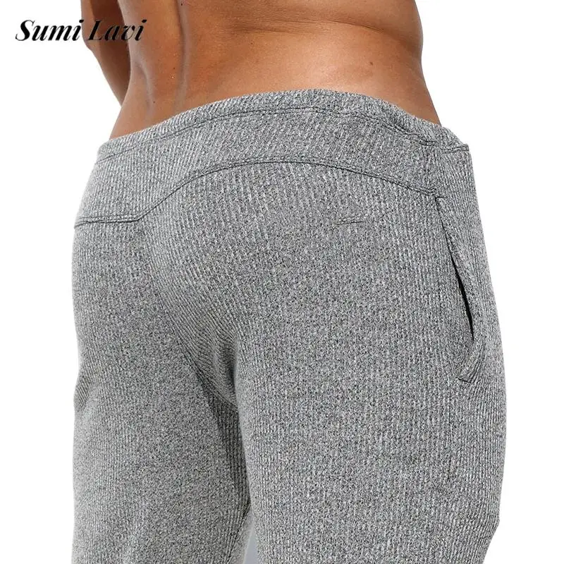 Thin Breathable Slim Pajamas Pants Mens Spring Fall Daily Casual Solid Color Straight Pants Sexy Sleepwear Men Pants Underwear