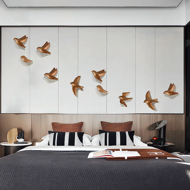 Simple Three-dimensional Wall Hanging, Simple Pendant, Background Wall Decoration, Resin Bird Wall Decoration, Creative Living R