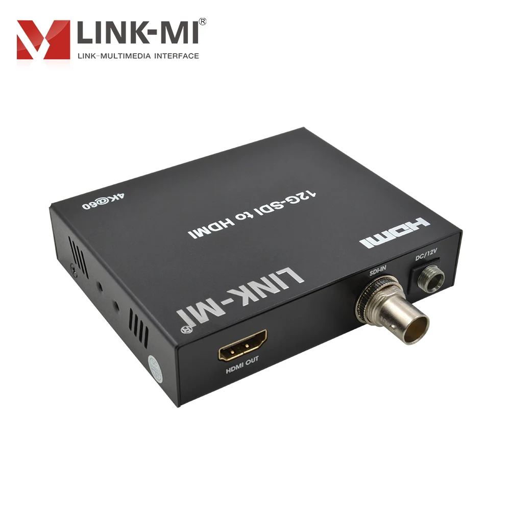 Konwerter 12G 4K SDI na HDMI link mi Obsługa 6G/3G HDCP2.2 Maks. 120M Konwerter Downsacler BNC na HDMI na duże odległości