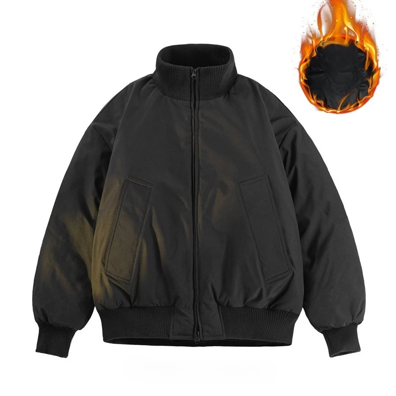 سترة American Retro Pilot سترة قطنية دافئة للرجال سترة قطنية قصيرة متينة وسيم سميكة عصرية