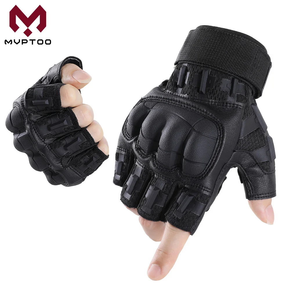 

Men Half Finger Gloves Slip Rresistant Wear-resistant Racing Off-road Breathable Motorcycle Bicycle Fingerless Glove Riding Gear