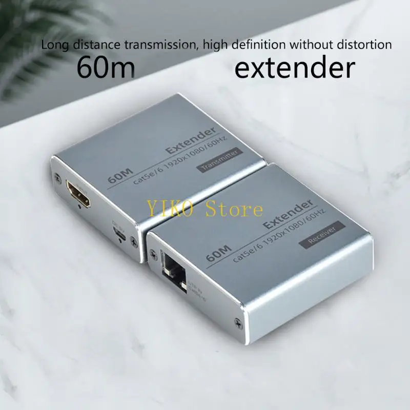 

K32C 60m Extender Transmitter Receiver Cat5e/Cat6 RJ45 Ports Loop
