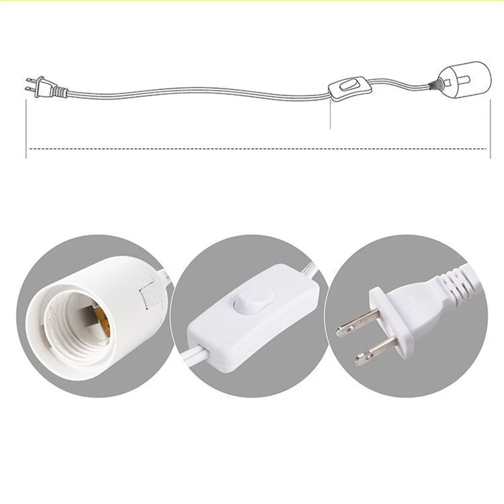 E27 Lamp Base Holder With 3-11 Meters Switch Wire US Plug 1.8m Power Cord Cables For Pendant Led Bulb Hanglamp Suspension Socket