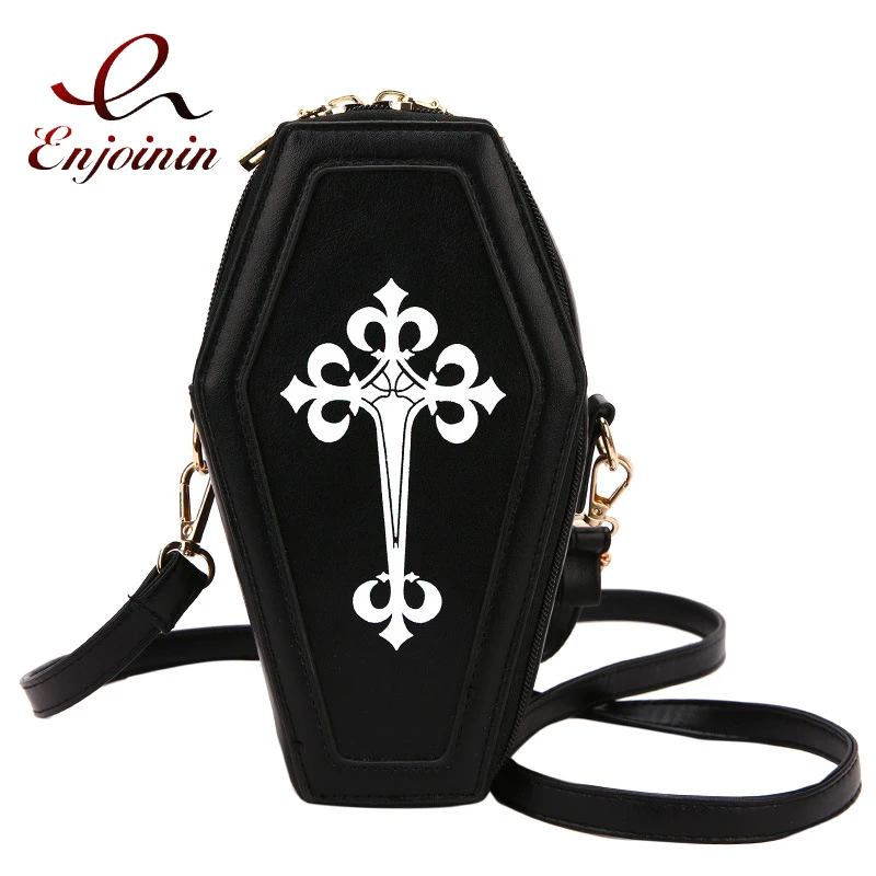 

Novelty Coffin Shape Purses and Handbags for Women Gothic Cross Shoulder Bag Girls Small Crossbody Bag Fashion Day Clutches New