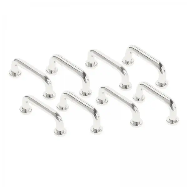 

6x 1/12 Dollhouse Pulls Shape Toy Model Drawer Pull Cupboard Door Pull , Silver, Small 8Pcs