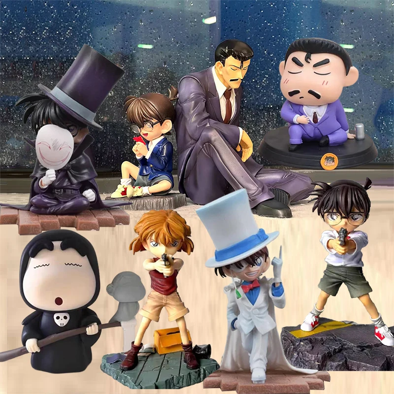 

Amine Edogawa Richard Figurine Detective Conan Figure With Gun Haibara Ai Figure Kaito Kuroba Toy Collectible Cute Nohara Statue