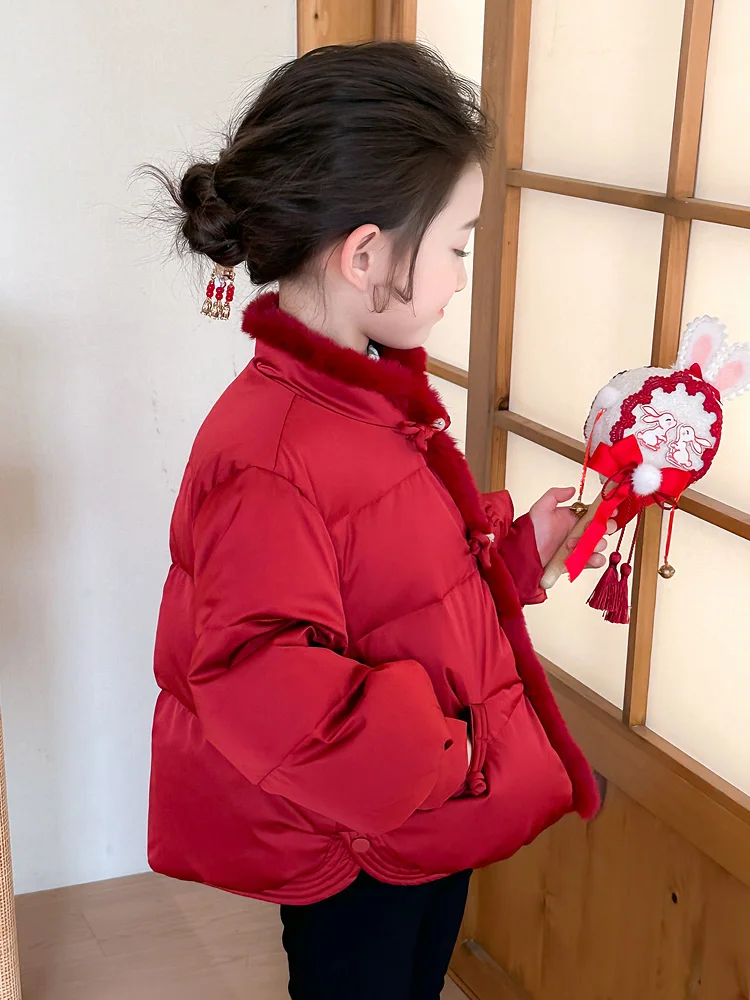 

Новая зимняя одежда 2024 года для маленьких девочек: белый пуховик Sli White Du, хлопковая одежда для малышек, наряд для новогодних посещений.