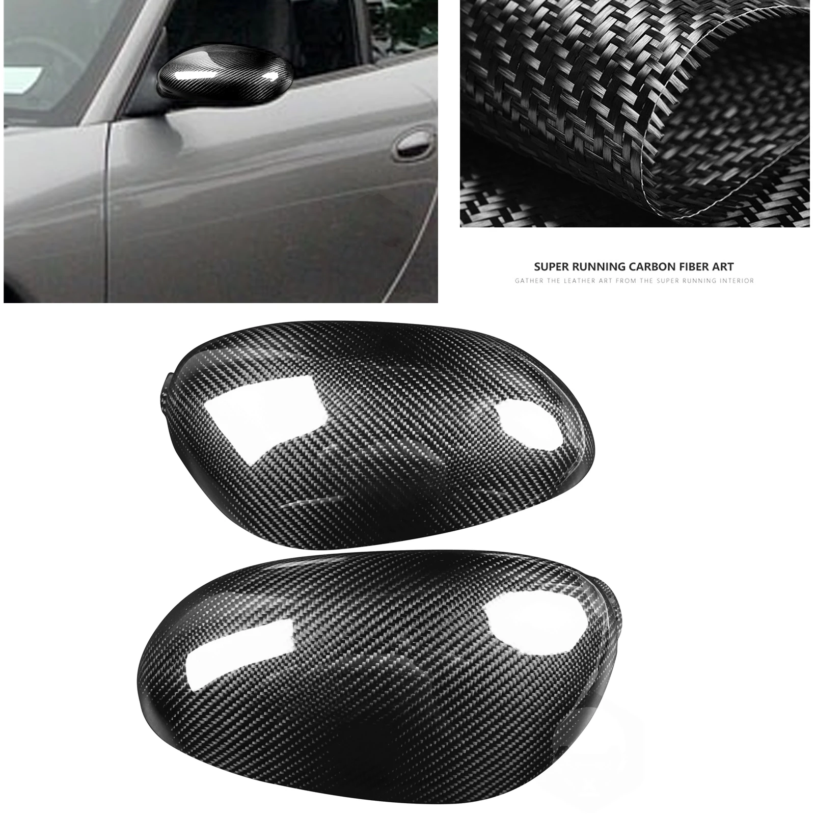 

Rear View Caps For Porsche 911 996 1997-2004 Boxster 986 Real Carbon Fiber Car Exterior Rearview Shell Mirror Cover Add On