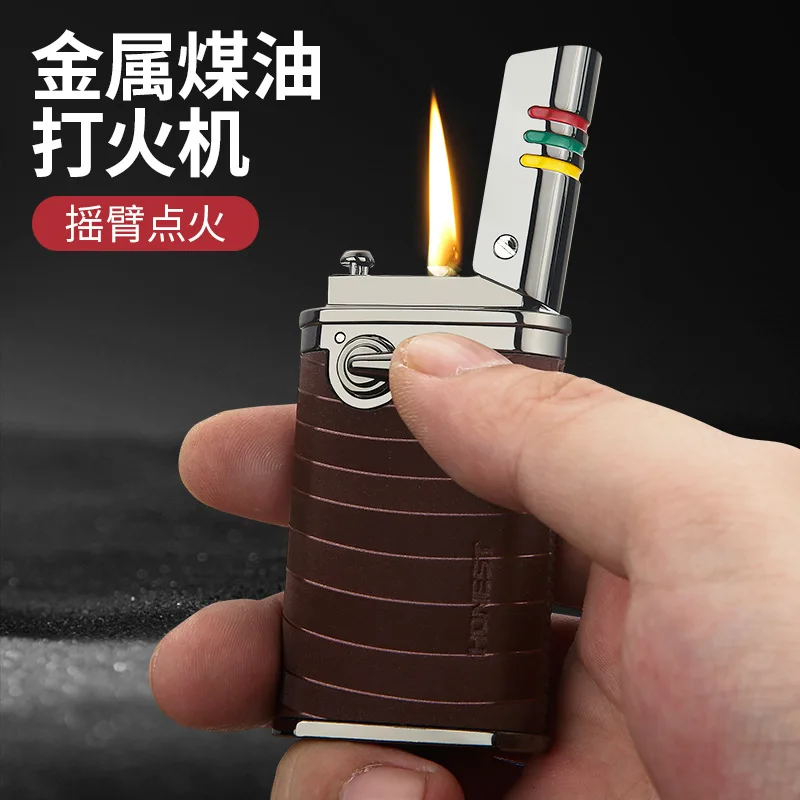 

Надувная зажигалка с рисунком, металлическая, Ke.ro.se.ne, для сигар, карманная, с поджигом, надувная зажигалка для сигарет, подарок для курильщика (без газа)