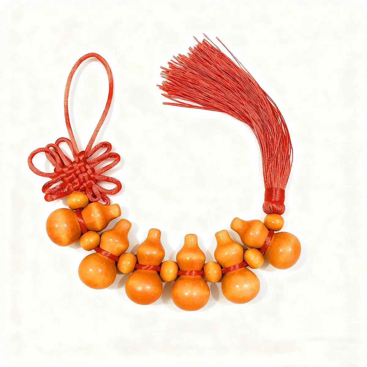 Handmade Gourd Chinese Knot Tassel Pendant Bracelet Car Hanging Accessory Door Decor New Year's Festive Set of 1 Pcs view 5