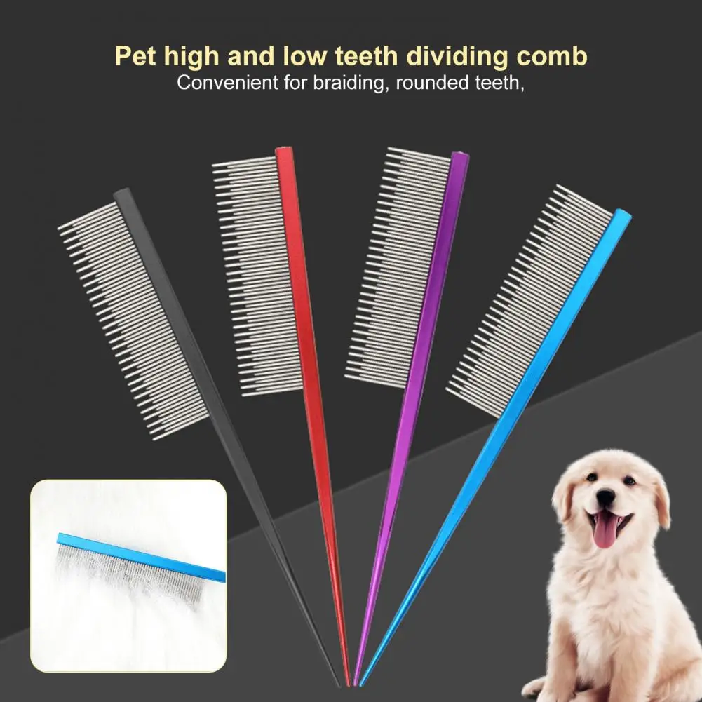 Practical Pet Comb Effortless Harmless Pet Hair Grooming Comb with Long Short Teeth Hair Cleaning Comb Pet Grooming Tool