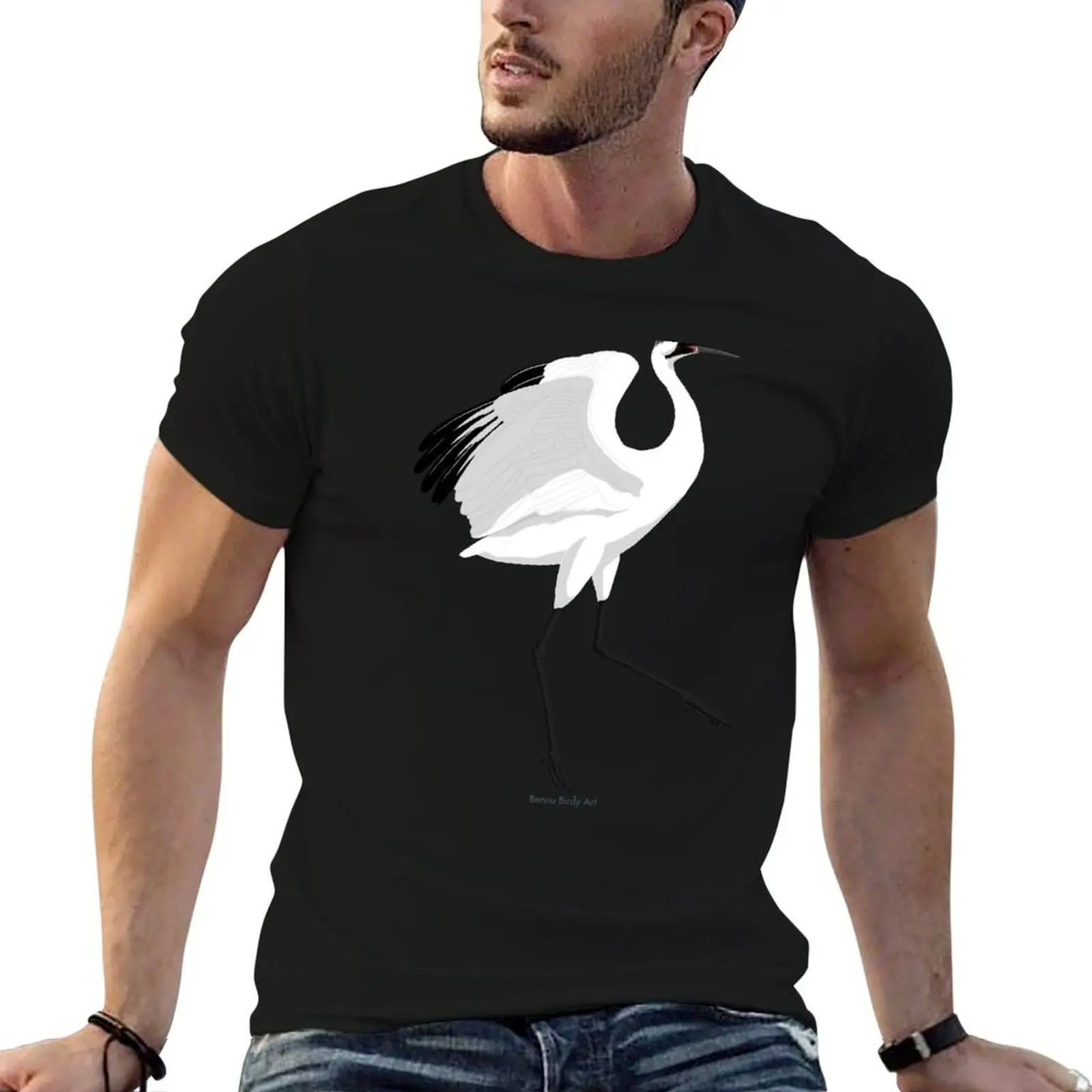Whooping Crane (Support the International Crane Foundation) T-Shirt cotton t shirts high quality man t shirt graphic T-Shirt